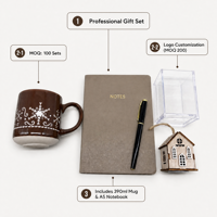 Ensemble de papeterie d'entreprise, coffret cadeau de luxe pour employés, MOQ 100, ensemble de tasses à café personnalisées
