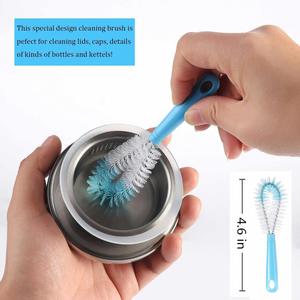 Lot de 8 brosses de nettoyage bleues à long manche pour bouteilles étroites, thermos, bouteilles de vin/bière, abreuvoirs pour colibris et nettoyage sportif - Product Image 6
