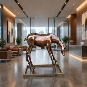 Escultura de Ciervo de Bronce Hecha a Medida - Forma Majestuosa con Astas, Totalmente Personalizada Según Sus Especificaciones, Escultura de Bronce - Product Image 3