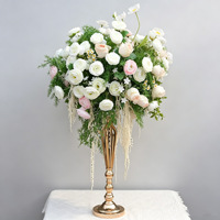 Boule de fleurs artificielles NINI en soie de haute qualité, vert printanier et blanc, pour centre de table de mariage ou d'hôtel