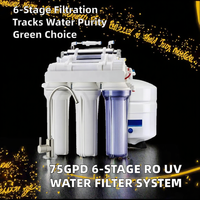 Purificateur d'eau potable par osmose inverse (RO) 6 étapes sous évier 75 GPD avec filtre UV, autonettoyant, pour hôtels et usage domestique, avec robinet intelligent