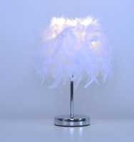 Lampe de table LED moderne en plumes pour chambre d'enfant, salon, chevet, vente en gros d'usine