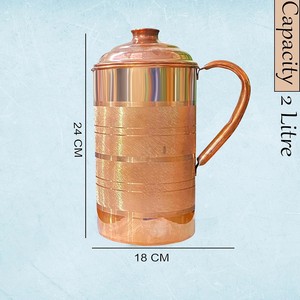 เหยือกทองแดงมอสโกมิวล์เกรดพรีเมี่ยมดีไซน์คลาสสิกไม่เป็นสนิมโลหะทนทานสำหรับเครื่องดื่มเย็นๆเสิร์ฟในงานปาร์ตี้ - Product Image 2