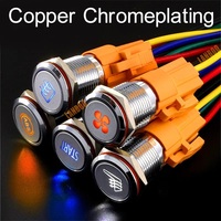 Bouton poussoir LANBOO DIY 16mm 19mm 22mm autobloquant à réinitialisation automatique en acier inoxydable 3A 12V/24V IP65 2NO pour commande Démarrage/Arrêt/Réinitialisation