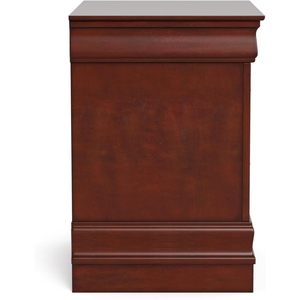 Transitional Style Nightstand Dark Cherry Finish 2 <b>Drawer</b> With Hanging Handles Bracket Feet <b>Storage</b> <b>Drawers</b> - Product Image 5