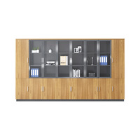 Archivador de Oficina de Madera Moderno y Minimalista, Montado en la Pared, Móvil, con Puerta de Vidrio Ignífuga y Cerradura, para Contabilidad Financiera