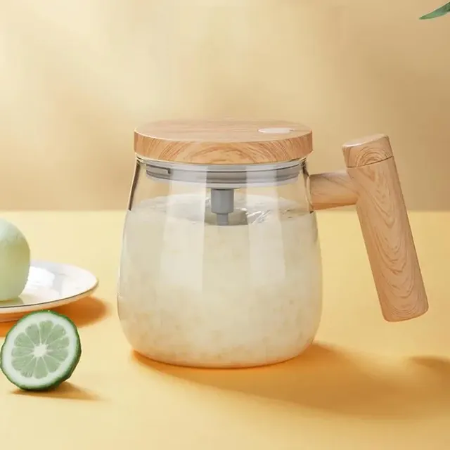 400ml Portable Blender Self Stirring Coffee Mug Glass Mug Electric Milk Protein Powder Mixing Cup for Home Office Gyms