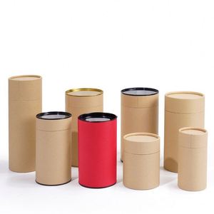 กล่องกระดาษคราฟท์ทรงกระบอกแบบย่อยสลายได้ พิมพ์ลายตามสั่ง สำหรับบรรจุภัณฑ์กาแฟ ชา - Product Image 2
