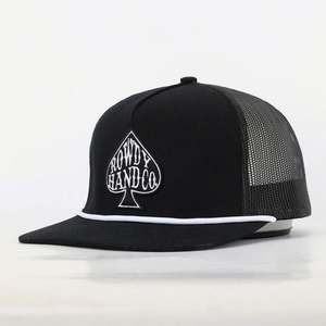 Gorra Trucker de Malla de Algodón de 5 Paneles al por Mayor BSCI con Cuerda y Bordado Deportivo para Exteriores, Logotipo Personalizado, Rayas a la Moda - Product Image 1