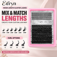 Kit d'extensions de cils faites à la main Eifryn, longueurs mixtes, volume léger 3D-5D CC, épaisseur 0,03 mm, grappes de cils en vison et cachemire