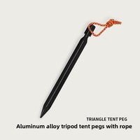 Lot de piquets de tente triangulaires en aluminium en gros, multi-packs, avec lignes de maintien coupe-vent pour kit d'ancrage de bâche de camping