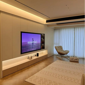 Soporte de TV de madera maciza Gabinete de almacenamiento de <span class=keywords><strong>roble</strong></span> moderno con diseño de plataforma <span class=keywords><strong>flotante</strong></span> Acabado <span class=keywords><strong>natural</strong></span> - Product Image 3