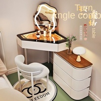 Table de maquillage éclairée par LED, multifonctionnelle, en bois, avec rangement, pour la chambre à coucher, la beauté, les hôtels, vente chaude