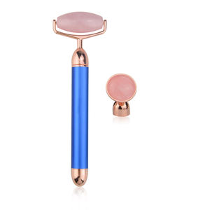 Amazon Chaud Électrique <span class=keywords><strong>Vibrant</strong></span> <span class=keywords><strong>Masseur</strong></span> Jade Rouleau 2 en 1 Rose Quartz Outils Faciaux - Product Image 3