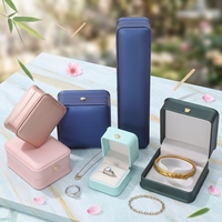 Boîte à bijoux en cuir PU de luxe faite à la main, personnalisée avec logo, pour colliers, bracelets, boucles d'oreilles et bagues – Vente en gros