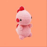 Kızlar için sıcak satış tığ kiti DIY sevimli pembe dinozor tığ kanca seti iplik toptan tığ bebek dikiş ve dokuma oyuncak