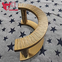 Pomo de Puerta Semicircular de Aleación de Aluminio Cepillado, Moderno, Duradero y de Lujo, con Logotipo Personalizado, Control Táctil Ambidiestro para Puertas de Entrada