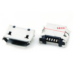 Conector MicroUSB hembra, espaciado de pines de 5.9mm, 6.4mm, 7.2mm, interfaz de carga de datos para PCB - Product Image 3