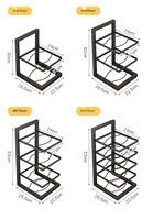 Organisateur de casseroles multi-niveaux pour armoire, robuste, revêtement noir en poudre, utilisation verticale et horizontale