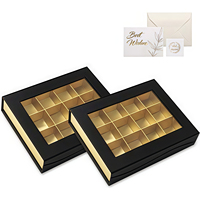Boîte à chocolats en carton rigide gaufré réutilisable avec couvercle pour anniversaire, emballage cadeau créatif personnalisé en vrac, boîte recyclable