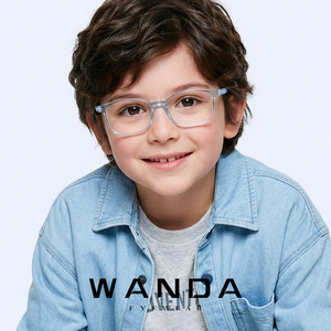 K8217 Gafas para niños con almohadillas nasales de silicona ajustables, montura rectangular antiluz azul, ultraligeras - Product Image 4