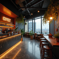 Design d'intérieur de café moderne et luxueux |   Équipement et mobilier de café sur mesure, ensemble complet | Solutions clés en main