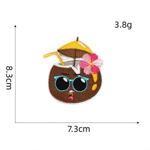 NODA Iron on Embroidery Hawaii Holiday Style Kawaii Sun Coconut Tree Pineapple Patch for Clothes Decoration - Product Image 5