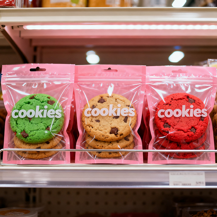 Custom with Printed logo Food Grade CPP+PE Eco-Friendly Bread Bag Heat Seal Cookie Packaging Pouch for Snack