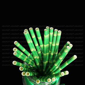 <b>Bamboo</b> <b>Straws</b> Green And Yellow <b>Bamboo</b> Pulp Straight Pipe For Dessert Table Wedding Party Cold Drinks - Product Image 2
