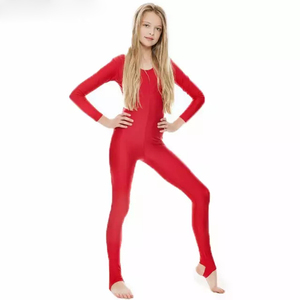 Garde-corps en Spandex pour filles, vente en gros, à manches longues, pour la danse, les enfants, col rond, combinaisons pour garçons, couleur noire - Product Image 1