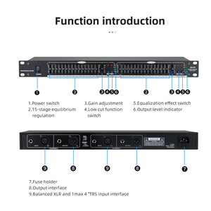 EQ-215 Ecualizador Gráfico Digital de <span class=keywords><strong>Audio</strong></span> de 15 Bandas con Función de Corte de Bajos y Procesador de Sonido Activo Balanceado de Doble Canal - Product Image 6