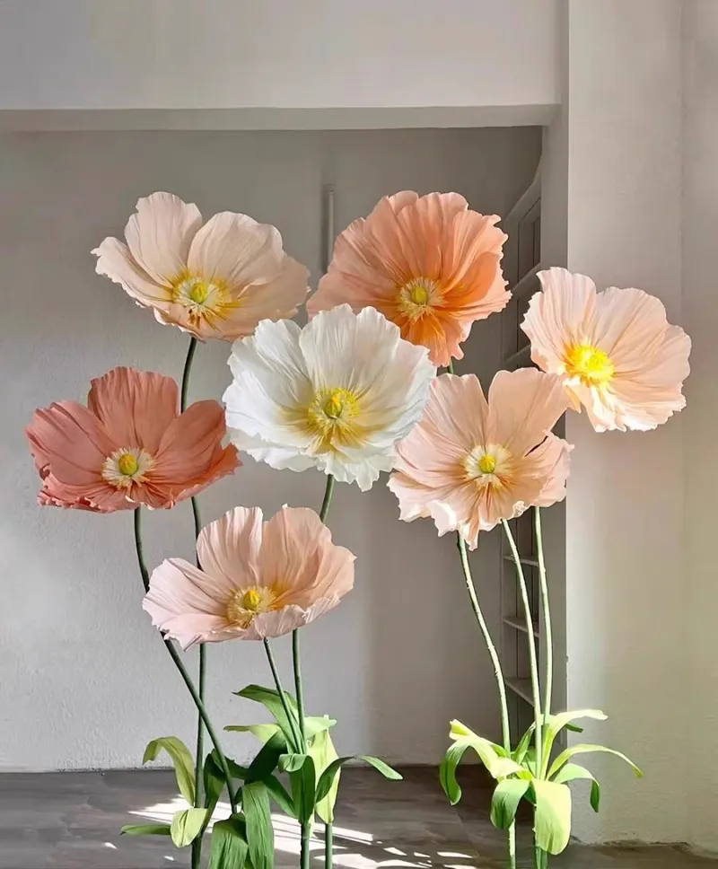 S0601 window display shopping mall window ornaments Large Big Flower Paper corn poppy Giant flowers for Wedding decor