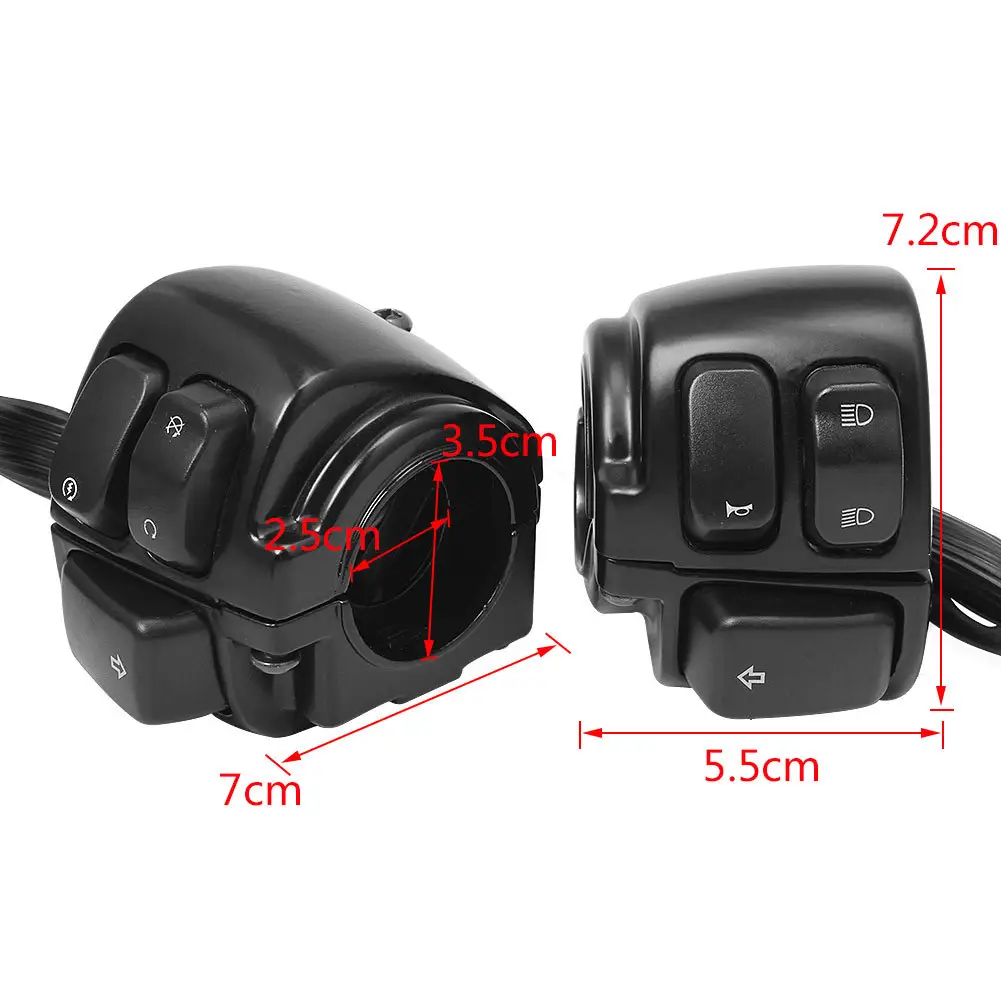 Motorcycle modification accessories Waterproof 25MM power off headlight horn left and right seat switch for Harley Cruise