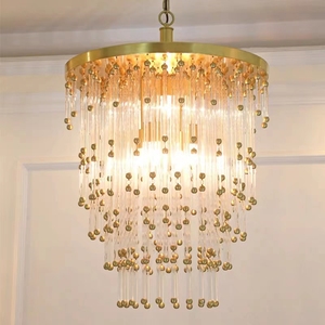 Lámpara de Araña de Latón y Cristal de Estilo Clásico Moderno de Restoration Hardware, Diseño de Instalación Colgante para Hoteles y Auditorios - Product Image 5