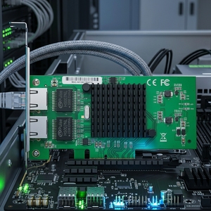 Lekuo 82576พอร์ตคู่ Gigabit เซิร์ฟเวอร์การ์ดเครือข่าย PCIe X4 1000Mbps สาย NIC สำหรับ VMware PI76R23ชิปเซ็ต82576EB ของแท้ B - Product Image 6