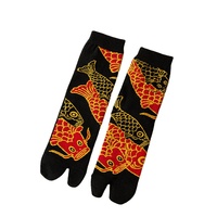 Nouvelles chaussettes Tabi japonaises en coton, mi-mollet, à deux orteils, jacquard, mignonnes et artistiques