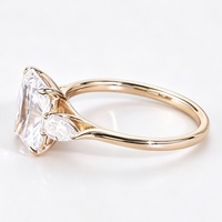 Moissanite de luxe 3ct Radiant Cut Ensemble de bagues Moissanite en argent sterling S925 Bague Moissanite certifiée GRA 4ct