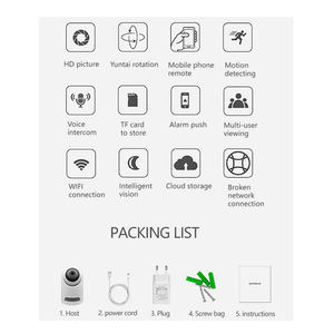 Caméra d'intérieur intelligente pour bébé 3MP Motion Tracking Cloud SD Card Storage Alexa <span class=keywords><strong>Google</strong></span> Home Pet Monitor Pan Tilt ICSEE WIFI Smart Security - Product Image 4