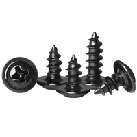 Vis autotaraudeuse métrique en acier au carbone noir à tête ronde à rainures croisées PWA, classe 4.8 M2/M3