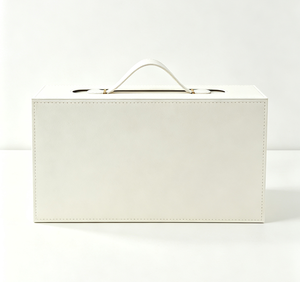 White PU Leather <b>Gift</b> Box with Handle Luxury Packaging for <b>Gift</b> Sets - Product Image 3
