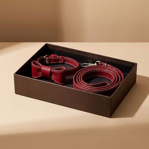 Conjunto de Collar y Correa de Cuero para Perro con Lazo Decorativo Personalizado, Listo para Venta Directa al Comprador en Canales de Importación - Product Image 4