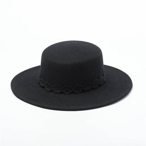 Sombrero de fieltro de lana X1234 de ala ancha unisex, transpirable, para iglesia, exteriores, moda casual, estilo sencillo, con cinta de encaje - Product Image 5