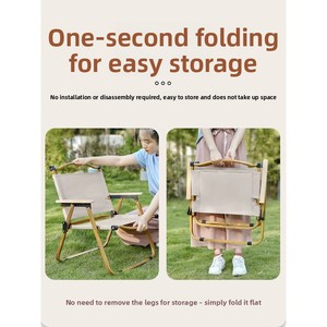 Silla Plegable para Camping Kemite, Multifuncional, Portátil, Plegable, Capacidad de Carga de 300 Libras, Muebles Cómodos para Exteriores - Product Image 2