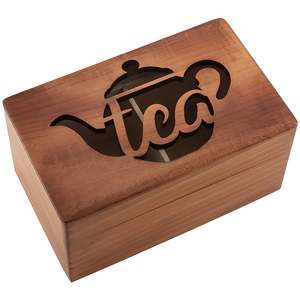 Acacia Wood <b>Tea</b> Storage <b>Box</b> Rectangle Custom Size Brown Glossy Lid for Kitchen <b>Tea</b> Bags 5kg Multifunction Design Cheap Price - Product Image 1