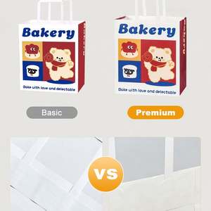 ถุงกระดาษใส่อาหารทรงสี่เหลี่ยมพิมพ์ลาย ราคาแข่งขัน ถุงกระดาษคราฟท์สีขาวสำหรับใส่ขนมปังและของช้อปปิ้ง พร้อมโลโก้ สำหรับอาหารแบบนำกลับบ้าน - Product Image 4
