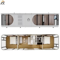 Maisonnette Minimaliste Personnalisable Écologique pour Vacances Glamping, 2 Chambres, Capsule Spatiale Modulaire, Blanche