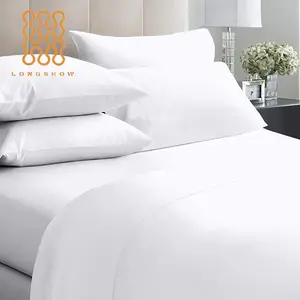 Wholesale Hotel Linen High Quality Hotel Bedsheet 100%Cotton 220TC White Flat Sheet For Hotel Bedding