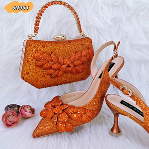 In Stock verde tacchi bassi <span class=keywords><strong>scarpe</strong></span> elegante borsa da sera impostato per <span class=keywords><strong>scarpe</strong></span> abbinate per le donne - Product Image 4