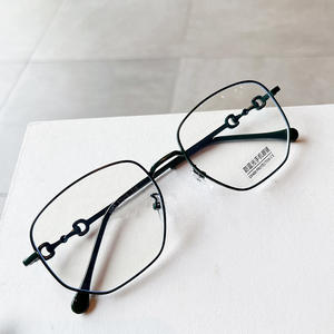 Lunettes anti-lumière bleue Qianai, monture rectangulaire intégrale en métal, unisexe, verres PC, protection UV400, R5-8083 - Product Image 4