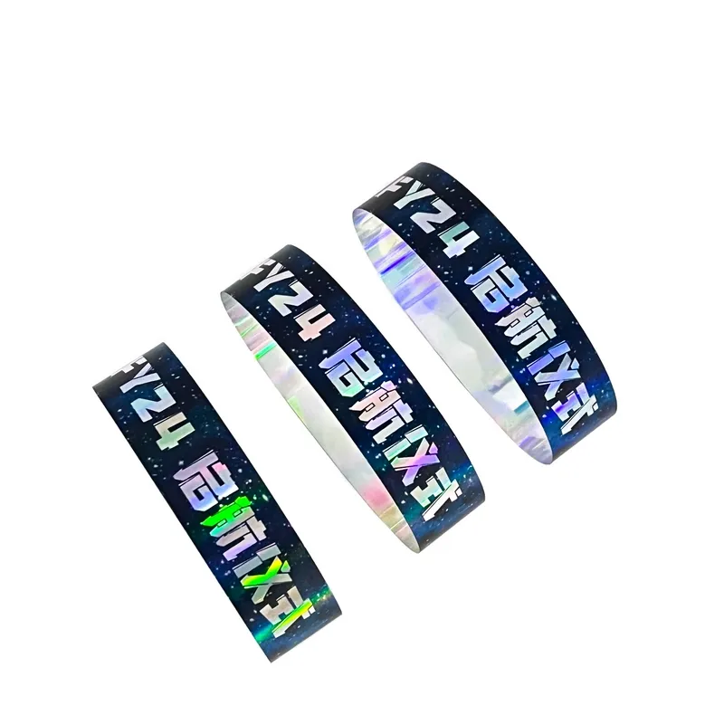 popular glitter disposable events hotel bracelets id wristbands custom VIP bracelet